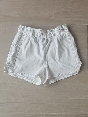 Women’s White Athletic Shorts with Elastic Waist